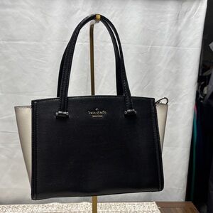 kate spade Black & Cream Patterson Drive Small Geraldine Leather Satchel